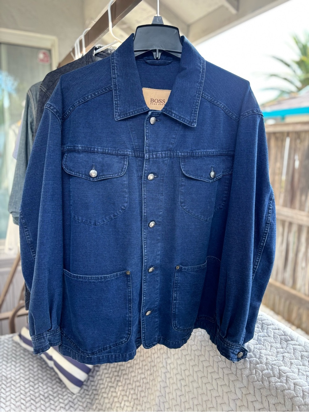 BOSS Navy Blue Denim Shirt Jacket